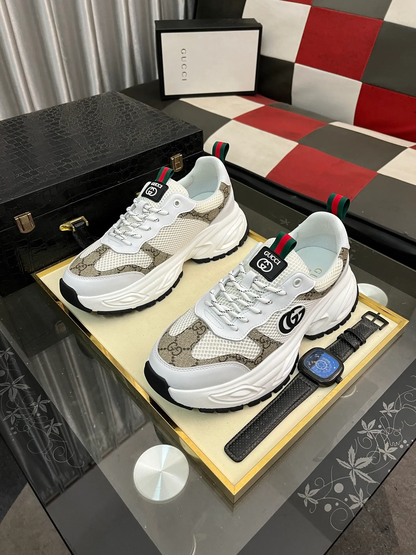 Men's Men's Shoes 💰458⌚️⌚️《GUCCI》The latest hot-selling casual shoes, top brand [seduce] luxury~purchase, top~quality. Products sold at the counter [strong] Original embossed calfskin fabric ➕ Comfortable sheepskin lining, available in 38-443️⃣ colors